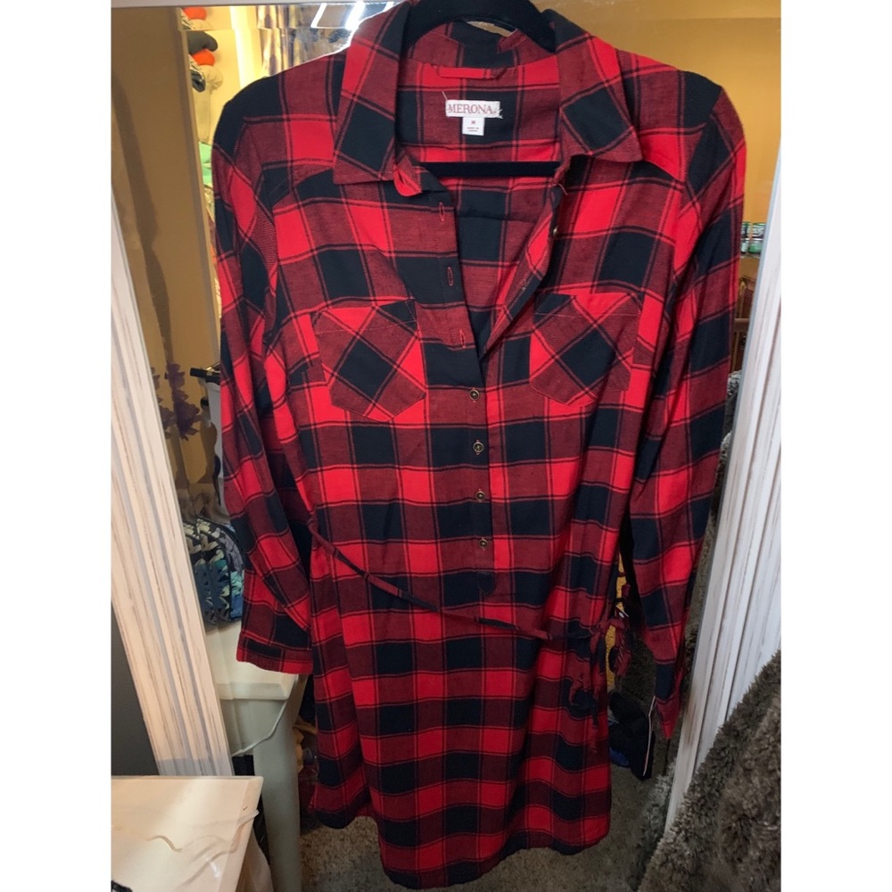 Flannel Button Down Dress